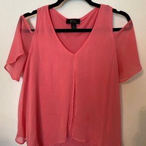 Pink off the shoulder flowy top
